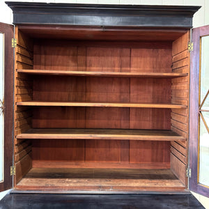 A 19th Century Ebonized Pine Bookcase Cabinet or Hutch