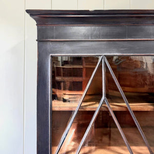 A 19th Century Ebonized Pine Bookcase Cabinet or Hutch