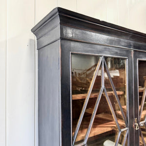 A 19th Century Ebonized Pine Bookcase Cabinet or Hutch