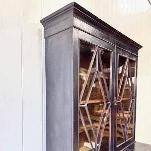 A 19th Century Ebonized Pine Bookcase Cabinet or Hutch