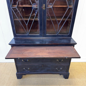 A 19th Century Ebonized Pine Bookcase Cabinet or Hutch