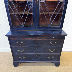 A 19th Century Ebonized Pine Bookcase Cabinet or Hutch