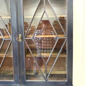 A 19th Century Ebonized Pine Bookcase Cabinet or Hutch