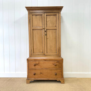 A 19th Century Shallow English Pine Linen Press or Cupboard