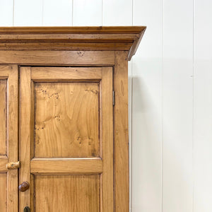 A 19th Century Shallow English Pine Linen Press or Cupboard