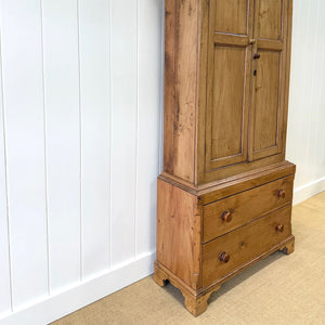 A 19th Century Shallow English Pine Linen Press or Cupboard