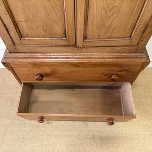 A 19th Century Shallow English Pine Linen Press or Cupboard