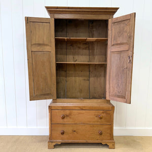 A 19th Century Shallow English Pine Linen Press or Cupboard