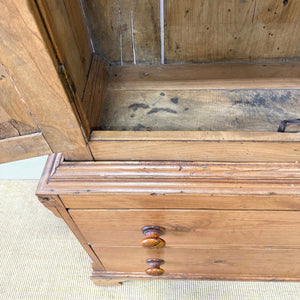 A 19th Century Shallow English Pine Linen Press or Cupboard