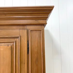 A Stunning, Truly Monumental Vintage Dutch Pine Linen Press Cupboard