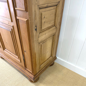 A Stunning, Truly Monumental Vintage Dutch Pine Linen Press Cupboard