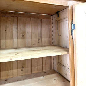 A Stunning, Truly Monumental Vintage Dutch Pine Linen Press Cupboard