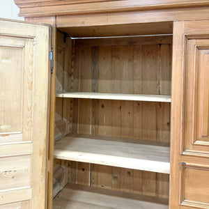 A Stunning, Truly Monumental Vintage Dutch Pine Linen Press Cupboard