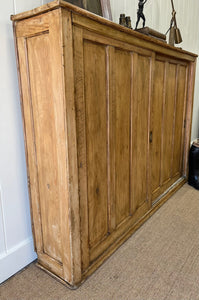 An English 19th Century Pitch Pine Sliding Door Bookcase