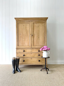 A 19th Century English Pine Linen Press Cupboard