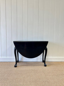 A Solid Mahogany English Ebonzied Ball and Claw Drop Leaf Table c1890 Draft