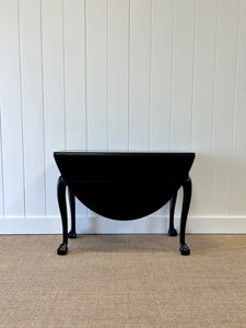 A Solid Mahogany English Ebonzied Ball and Claw Drop Leaf Table c1890 Draft