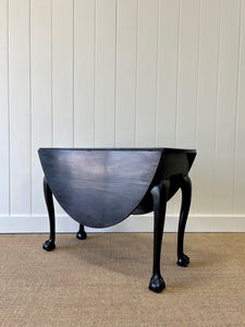 A Solid Mahogany English Ebonzied Ball and Claw Drop Leaf Table c1890 Draft