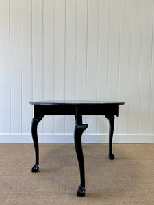 A Solid Mahogany English Ebonzied Ball and Claw Drop Leaf Table c1890 Draft
