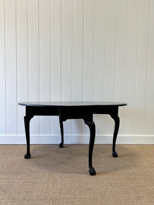 A Solid Mahogany English Ebonzied Ball and Claw Drop Leaf Table c1890 Draft