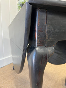 A Solid Mahogany English Ebonzied Ball and Claw Drop Leaf Table c1890 Draft