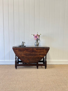 Antique English Country Oak Drop Leaf Gate Leg Table c1780 Draft