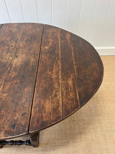 Antique English Country Oak Drop Leaf Gate Leg Table c1780 Draft