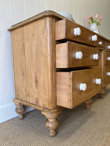 A Monumental English Country Pine Sideboard Buffet c1860