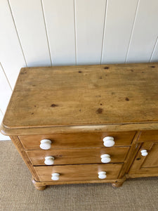 A Monumental English Country Pine Sideboard Buffet c1860