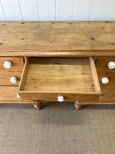 A Monumental English Country Pine Sideboard Buffet c1860
