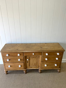 A Monumental English Country Pine Sideboard Buffet c1860