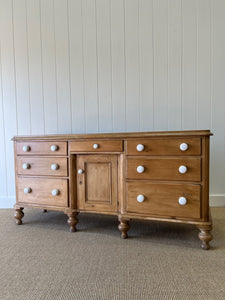 A Monumental English Country Pine Sideboard Buffet c1860