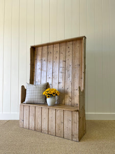 Antique English 19th Century Pine Settle