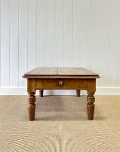 Antique English Country Pine Coffee Table c1890