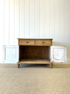 A Pleasant English Pine Cupboard or Sideboard