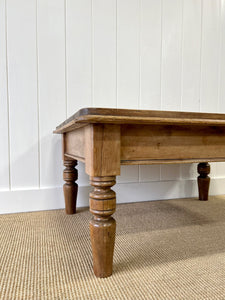 Antique English Country Pine Coffee Table c1890