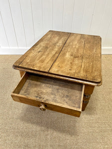 Antique English Country Pine Coffee Table c1890