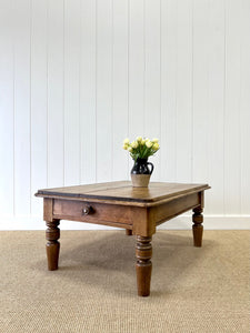 Antique English Country Pine Coffee Table c1890