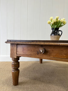 Antique English Country Pine Coffee Table c1890
