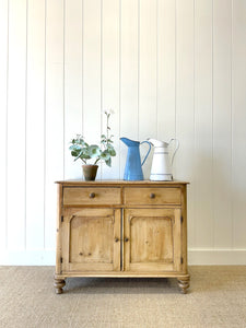 A Pleasant English Pine Cupboard or Sideboard