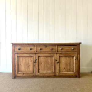 A Large Antique English Pine Sideboard c1890