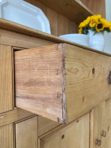 A Large 19th Century Pine Welsh Dresser or Cupboard