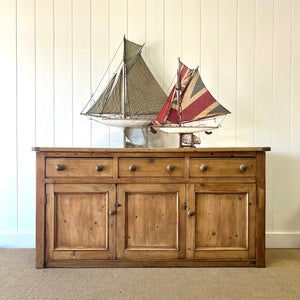 A Large Antique English Pine Sideboard c1890