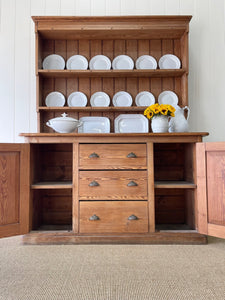 A Large 19th Century Pitch Pine Welsh Dresser or Cupboard