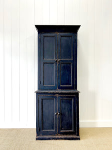 A Handsome English 19th Century Ebonized Pine Housekeeper's Cupboard
