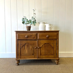 A Pleasant English Pine Cabinet or Sideboard