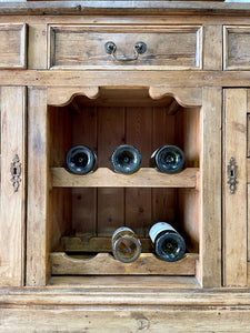 An Early 19th century Rustic Pine Welsh Dresser or Cupboard with Brass Hardware