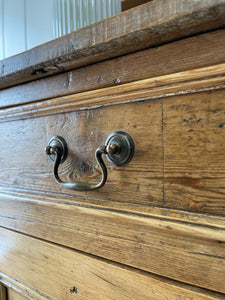 An Early 19th century Rustic Pine Welsh Dresser or Cupboard with Brass Hardware