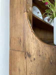An Early 19th century Rustic Pine Welsh Dresser or Cupboard with Brass Hardware