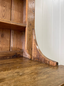 An Early 19th century Rustic Pine Welsh Dresser or Cupboard with Brass Hardware